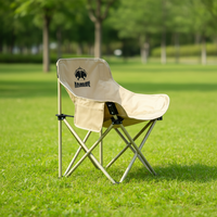 Chaise pliante de camping portable et écologique en tissu Oxford 600D avec poche latérale, légère pour la randonnée et les voyages