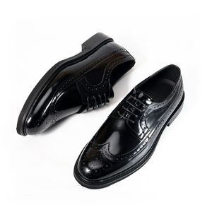 Zapatos Brogue Clásicos de Alta Gama Vintage 2026, Negros, de Punta Cuadrada, de Cuero Genuino, para Hombre, Formales de Oficina, para Caminar - Product Image 3