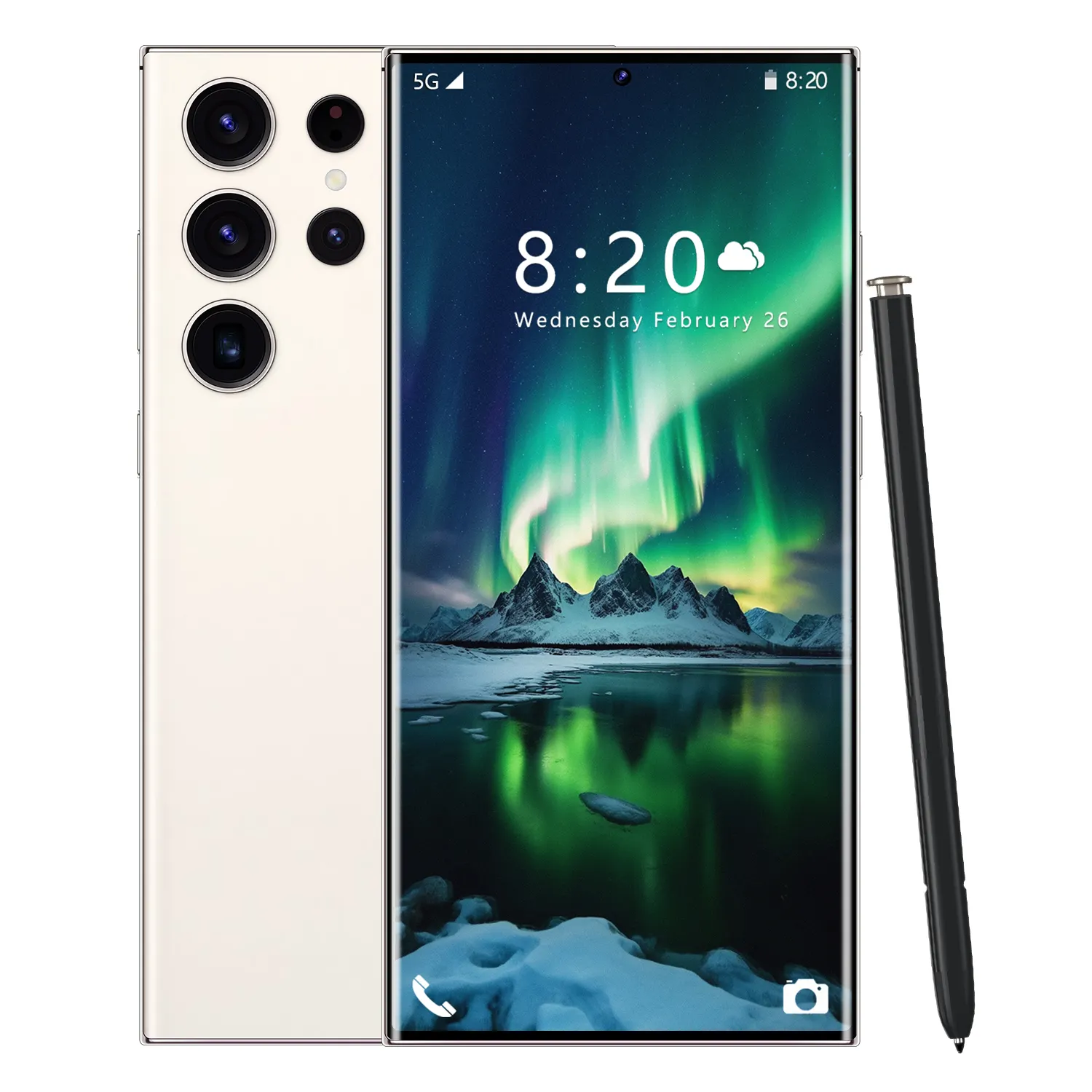 オリジナルのS24 Ultra5Gスマートフォンパールホワイト16GB1テラバイトコアスタイラス付き7.3大画面ペン付きAndroid13セルラレス電話