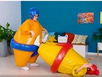 Costumes de lutte de sumo rembourrés en mousse de haute qualité ensemble complet de costumes et de tapis de sumo gonflable pour enfants avec matelas