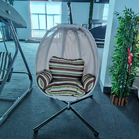 Fauteuil suspendu en forme d'œuf, chaise de jardin moderne en PE et métal, décontractée, pour patio, balcon, cour, parc, mobilier d'extérieur personnalisable