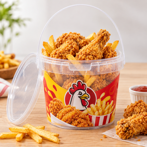 Seau en PP de qualité alimentaire résistant à la chaleur de 300 ml à 10 L avec couvercle, conteneur alimentaire en plastique jetable pour poulet frit, <span class=keywords><strong>margarine</strong></span>, pain - Product Image 3