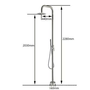 Grifo <span class=keywords><strong>de</strong></span> ducha <span class=keywords><strong>de</strong></span> pie para exteriores <span class=keywords><strong>de</strong></span> alta gama, <span class=keywords><strong>de</strong></span> acero inoxidable, para playa, con agua fría y caliente - Product Image 4