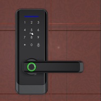 Cerradura Inteligente Eléctrica de Madera para Puerta con Huella Digital, Seguridad, WiFi, App Tuya y Nube, para Hogar/Habitación, con Soporte de Exhibición Gratuito