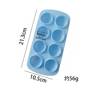 Bandeja de silicona rosa para cubitos de hielo, molde redondo de 8 cavidades para hacer chocolate y hielo, uso familiar - Product Image 5