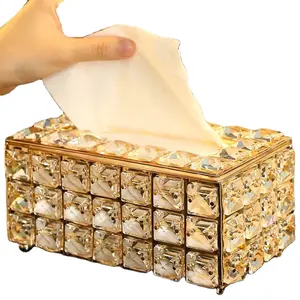 Luxe Kristal Tissue Cover Box Restaurant Thuis Decoratief Papier Mache Tissue Box Cover