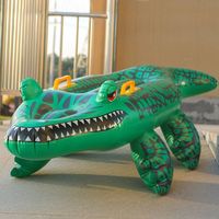 Crocodile gonflable géant vert pour piscine, 140 cm, jouet de piscine extérieur pour les fêtes en rivière et en piscine, décorations d'anniversaire pour enfants, Halloween