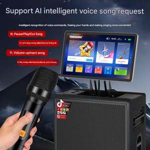 Haut-parleur de chariot vidéo QX3-19 haut-parleur de karaoké Portable de 23 pouces avec écran tactile nouveau lecteur de karaoké de Machine de chant Ktv coloré - Product Image 6