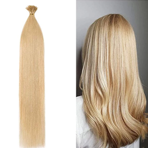 ผมต่อแบบแบนปลายเคลือบเคราติน เกรดพรีเมียม ยี่ห้อ Jasminebeauty สีบลอนด์ฟอกขาว - Product Image 2