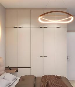 Penderies à panneaux de bois modernes personnalisables en aluminium pour chambre à coucher hôtel salon maison appartement villa et école - Product Image 6