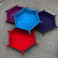 Organisateur de bureau en cuir à expédition rapide, plateau à dés hexagonal en velours, organisateur de bureau, boîte de rangement de table pour clés, montre, pièces de monnaie, téléphone