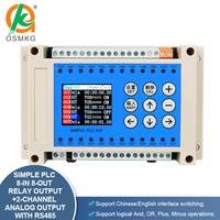 Módulo de relé Oshangming Plc 8 entradas 8 salidas 2 salidas analógicas con RS485 Modbus Rtu Simple PLC todo en uno