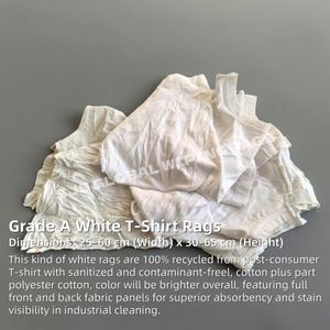 Trapos de Algodón Blanco Reciclado de 50 lb para Pintores, Trapos de Algodón Blanco de Punto para Limpieza de Aceite - Product Image 2