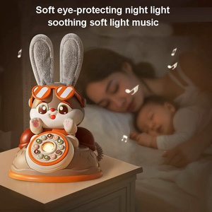 Educación temprana Iluminación Conejo Teléfono Máquina de aprendizaje Grabación de juguete Aprender a hablar Máquina telefónica con luces Música - Product Image 5
