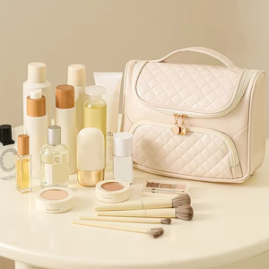 Водостойкий дорожный Органайзер большой вместимости для полноразмерных туалетных принадлежностей и косметической туалетной сумки для женщин - Product Image 4