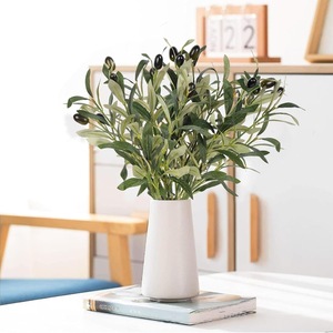 ต้นมะกอกเทียมก้านเดี่ยวทำจากผ้าไหมพร้อมใบมะกอกประดิษฐ์ผลไม้สำหรับตกแต่งบ้าน - Product Image 1