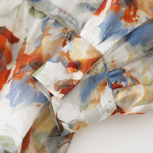 Abito Lungo Elegante da Donna Estate 2024, Produzione Cut and Sew di Alta Qualità, Stampa Floreale Multicolore con Volant e Cintura - Product Image 6
