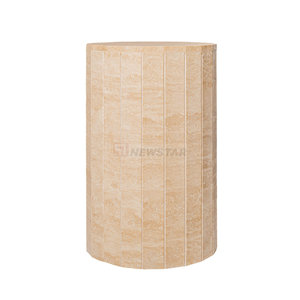 Piedistallo in <span class=keywords><strong>Travertino</strong></span>, Espositore Alto Rotondo, Tavolino Laterale in Marmo, Supporti per Piedistalli - Product Image 5