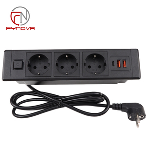 Multipresa da incasso CE certificata UE con 2 prese, 2 USB-<span class=keywords><strong>A</strong></span> e USB-<span class=keywords><strong>C</strong></span>, presa di alimentazione integrata per mobili con interruttore per scrivania da ufficio - Product Image 6