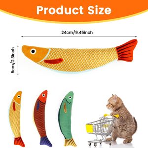 Juguete Masticable Duradero de Pez con Catnip para Gatos, Juguete para Gatos con Diseño de Peluche Estampado y Sonido, Alivio del Estrés, Suministros para Mascotas - Product Image 2