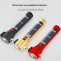 Cône de sécurité multifonctionnel en alliage d'aluminium pour voiture, lampe torche haute luminosité, alarme d'urgence solaire pour l'extérieur et l'autodéfense