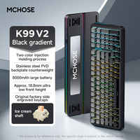MCHOSE K99V2 Gamer TKL filaire 98 touches multimédia clavier mécanique Hotswap Kailh marque aluminium ABS anglais couleur Clavier Gaming