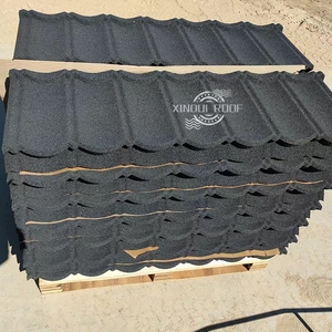 Tuiles de toiture métalliques revêtues de pierre à prix d'usine, haute résistance à la corrosion pour les zones côtières et l'<span class=keywords><strong>immobilier</strong></span> - Product Image 1