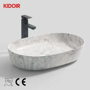 Kidoir, diseño moderno, baño de hotel, lavabo de mesa de cerámica, lavabo de mármol marroquí