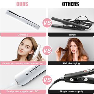 Mini Plancha Inalámbrica para Flequillo, Recargable Tipo-C, Anti-Frizz, Herramienta <span class=keywords><strong>de</strong></span> Fijación <span class=keywords><strong>de</strong></span> <span class=keywords><strong>Cabello</strong></span> <span class=keywords><strong>de</strong></span> Emergencia - Product Image 4