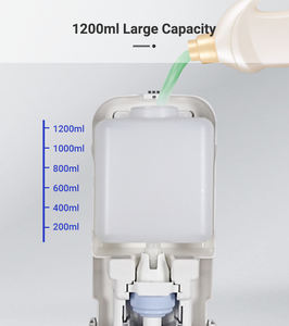 Logo personalizzato nero e biancoerogatore <span class=keywords><strong>doccia</strong></span> ricaricabile da 1200 ml <span class=keywords><strong>Dispenser</strong></span> <span class=keywords><strong>sapone</strong></span> da bagno a parete - Product Image 4