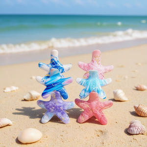 Fermaglio per capelli a forma di stella marina da 9 cm per donna, accessorio per capelli alla moda e colorato - Product Image 2