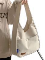 Sac à bandoulière en velours côtelé blanc Ecodari avec sangle réglable, fermeture éclair, petit sac fourre-tout simple et tendance pour un usage quotidien