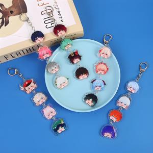 Vente en gros de porte-clés en acrylique anime, forme irrégulière, impression UV, légers, souvenirs, pendentifs de personnages de dessins animés - Product Image 3