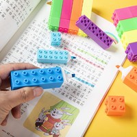 Briques de construction surligneur marqueurs bloc de construction stylo multi-fonction surligneur coloré créatif jouet marqueur avec Logo personnalisé