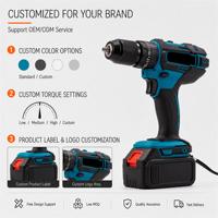 Taladro Inalámbrico sin Escobillas de 55N.m, 20V, 13mm, sin Llave, 2 Velocidades, 5.0Ah, Taladro Eléctrico Industrial, para Trabajos Industriales en Madera y Metal
