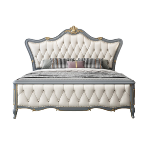 <span class=keywords><strong>Cama</strong></span> King tapizada de estilo europeo de lujo <span class=keywords><strong>con</strong></span> <span class=keywords><strong>respaldo</strong></span> <span class=keywords><strong>acolchado</strong></span> suave y Marco tallado - Product Image 6