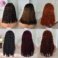 Perruque de cheveux bouclés indiens birmans bruts, perruques de cheveux humains péruviens avec dentelle frontale HD 13x4, perruque de cheveux humains vierges sans colle avec cuticules alignées