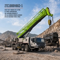 Grue d'occasion de qualité supérieure de 100 tonnes avec une hauteur de levage maximale de 61,3 m avec flèche pour installation industrielle lourde