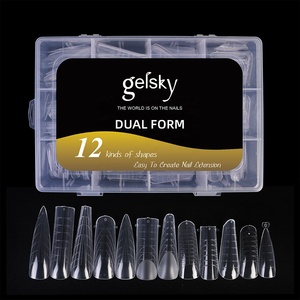 Gelsky Forma de uñas de plástico Negro Blanco Caja transparente Paquete Extensión de uñas Forma dual - Product Image 6