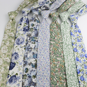 Moda Top caliente Floral 7cm corbata 100% algodón Salvia caqui azul Rosa hombres boda fiesta diario traje regalo corbata accesorio - Product Image 1