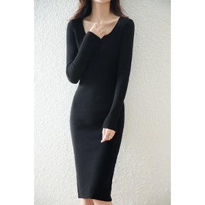 <span class=keywords><strong>Robe</strong></span> longue en tricot d'automne-hiver, <span class=keywords><strong>pull</strong></span> en laine <span class=keywords><strong>cachemire</strong></span>, <span class=keywords><strong>robe</strong></span> en tricot pour femmes - Product Image 4