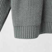 Cardigan en tricot de coton pour homme à manches longues, col montant et fermeture éclair robuste – Vente en gros