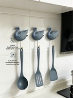 Crochet mural créatif en résine 3D en forme de cygne, sans perçage, haut de gamme ; Décoration murale et support de rangement pour la maison