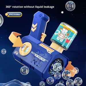 Pistola de burbujas automática pequeña al por mayor, máquina de burbujas Gatling totalmente automática, cañón de juguete para niños con luces, de plástico para la calle - Product Image 4