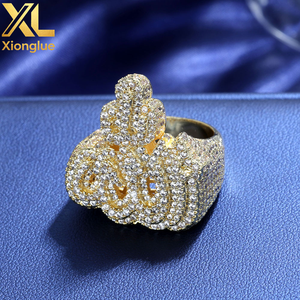 Nouvelle Bague Hip-Hop en Cuivre Plaqué Or 18K avec Zircon Incrusté Motif Allah pour Hommes et Femmes – Idéale pour Fêtes et Cadeaux - Product Image 4