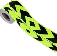 Autoadhesivo PP PET PC Cinta de advertencia Flecha verde fluorescente pegatina reflectante