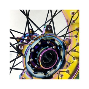 Ensemble de roues Supermoto 17 pouces pour KTM EXC SXF 125-530cc, couleur arc-en-ciel, certifié DOT, aluminium anodisé CNC, pièces de course Motard durables - Product Image 6