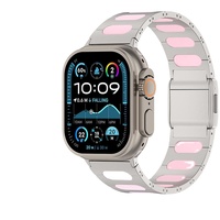 Compatible avec Apple Watch Huawei GT7 Bracelet sport en silicone hybride avec fermoir magnétique de luxe