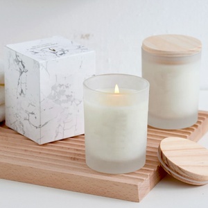 Cilindro texturizado <span class=keywords><strong>de</strong></span> lujo, <span class=keywords><strong>frascos</strong></span> <span class=keywords><strong>de</strong></span> vela esmerilados vacíos con tapas <span class=keywords><strong>de</strong></span> <span class=keywords><strong>madera</strong></span> para fabricación <span class=keywords><strong>de</strong></span> velas, 8 oz, 10 oz, 14 oz - Product Image 2