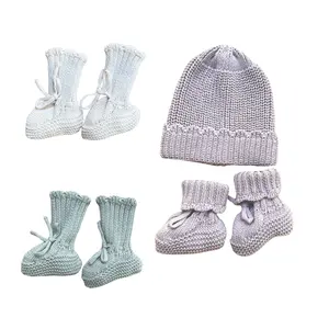 Носки и чулки для младенцев и девочек, вязаные ботинки из чистого хлопка, новый дизайн, ракушечные шлепанцы для новорожденных